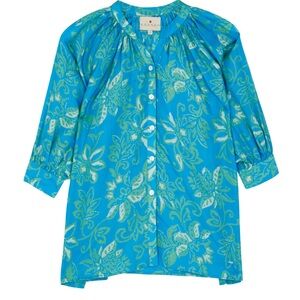 Hannah Artwear Cora Floral-print Silk Blouse - S - NWT